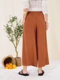 Παντελόνι culotte από βισκόζη - κεχριμπαρενιο - SINSAY - small3