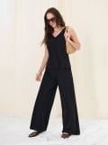 Viskozne široke pantalone - crno - SINSAY - small2