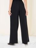 Viskozne široke pantalone - crno - SINSAY - small4