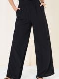 Viskozne široke pantalone - crno - SINSAY - small1