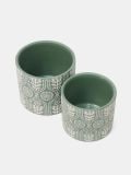 Saksija 2 pack - braonkasto zelena - SINSAY - small2