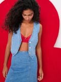 Kamizelka jeansowa - niebieski - SINSAY - small4