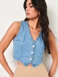 Kamizelka jeansowa - niebieski - SINSAY - small12