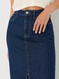 Traper midi suknja s prorezom - plava - SINSAY - small5