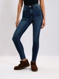Super skinny jeans z visokim pasom - mornarica - SINSAY - small6