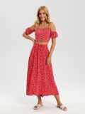 Peente õlapaeltega crop top - korallpunane - SINSAY - small2