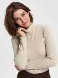Bluză cu guler înalt - nude - SINSAY - small1