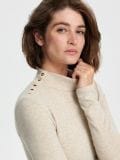 Bluză cu guler înalt - nude - SINSAY - small4