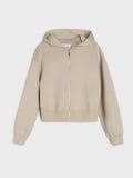 Hanorac cu glugă și fermoar soft touch - nude - SINSAY - small3