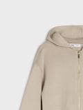 Hanorac cu glugă și fermoar soft touch - nude - SINSAY - small14
