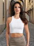 Top s tankim naramenicama - bijelo - SINSAY - small1