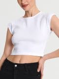 Crop top majica - belo - SINSAY - small3
