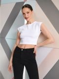 Crop top majica - belo - SINSAY - small1