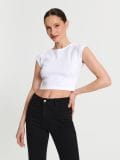 Μπλουζάκι crop top - λευκο - SINSAY - small3