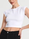 Μπλουζάκι crop top - λευκο - SINSAY - small1