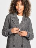 Dolg plašč v houndstooth - temno siva - SINSAY - small4