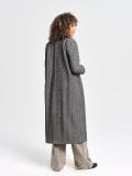 Dolg plašč v houndstooth - temno siva - SINSAY - small2