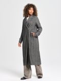 Dolg plašč v houndstooth - temno siva - SINSAY - small5