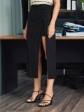 Lenkeverék midiszoknya - fekete - SINSAY - small1