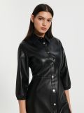 Rochie mini din piele ecologică - negru - SINSAY - small3