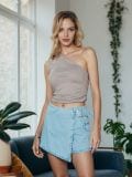 Fustă-pantaloni din denim - albastru - SINSAY - small2