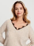 Sweter z miękkiej dzianiny - beżowy - SINSAY - small1