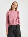 Sweter z falbanami - różowy - SINSAY - small1