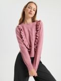 Sweter z falbanami - różowy - SINSAY - small3