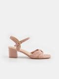 Plokk-kontsaga sandaalid - korallpunane - SINSAY - small2