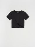 Bluza s naborima - crno - SINSAY - small2