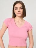 Rebrasta osnovna majica - narandžasta - SINSAY - small3