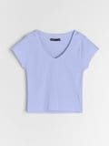 Rebrasta osnovna majica - svetlo modra - SINSAY - small6