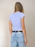 Rebrasta osnovna majica - svetlo modra - SINSAY - small4