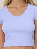 Rebrasta osnovna majica - svetlo modra - SINSAY - small1