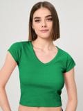 Rebrasta osnovna majica - zeleno - SINSAY - small3