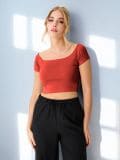 Crop top - koralna - SINSAY - small5