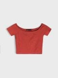 Crop top - koralna - SINSAY - small4