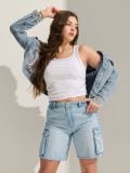 Bermuda in denim - blu - SINSAY - small7