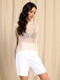 High waist kratke hlače od trapera - bijela - SINSAY - small4