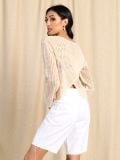 High waist kratke hlače od trapera - bijela - SINSAY - small5