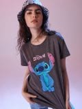 Koszulka z efektem sprania Lilo i Stich - szary - SINSAY - small1