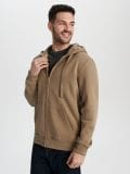 Pulover z zadrgo - taupe - SINSAY - small1