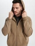 Pulover z zadrgo - taupe - SINSAY - small4