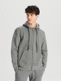 Pulover z zadrgo - svetlo siva - SINSAY - small1