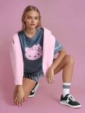 Μπλούζα με τύπωμα Hello Kitty - ναυτικο μπλε - SINSAY - small5
