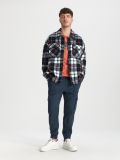 Karierte Hemdjacke - Navy - SINSAY - small1