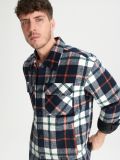 Karierte Hemdjacke - Navy - SINSAY - small4