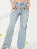 Kavbojke wide leg - modra - SINSAY - small1