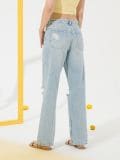 Kavbojke wide leg - modra - SINSAY - small4
