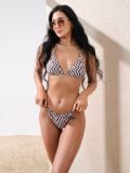 Donji deo bikinija sa šarom - tamno braon - SINSAY - small2